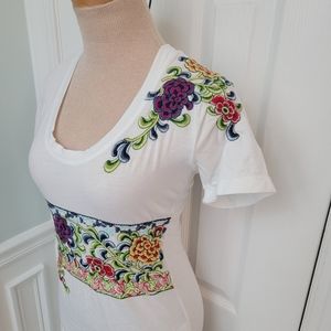 Johnny Was JWLA Embroidered Floral Shirt XS